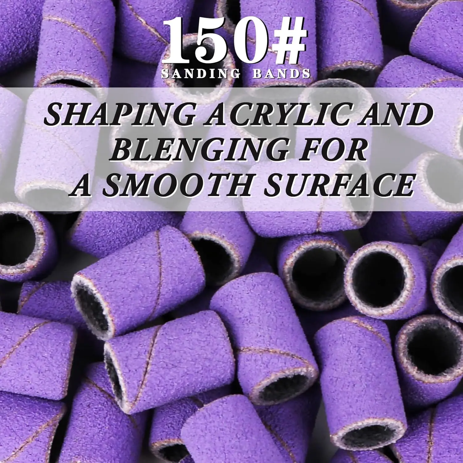 #80 #150 #240 Grit Nail Sanding Bands Manicure Tool Rotary Circle File Nail Sanding Bands