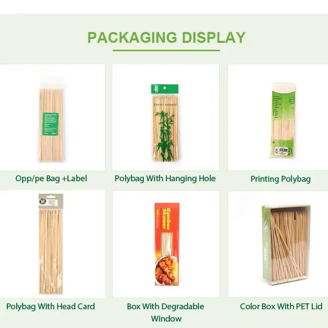 Barbecue Bamboo Sticks Large Bamboo Bbq Wood Stick Skewer 40 Cm Long Hot Dog Bamboo Barbecue Sticks