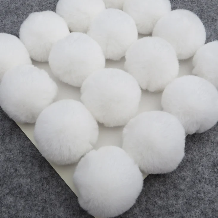 Оптовая продажа 8 см милый помпон ручной работы в форме кролика аксессуары для одежды