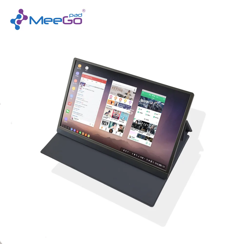 MeeGopad P6 жидкокристаллический большой размер 15,6 дюймов IPS HD дисплей портативный с кожаным футляром динамик Многофункциональный монитор