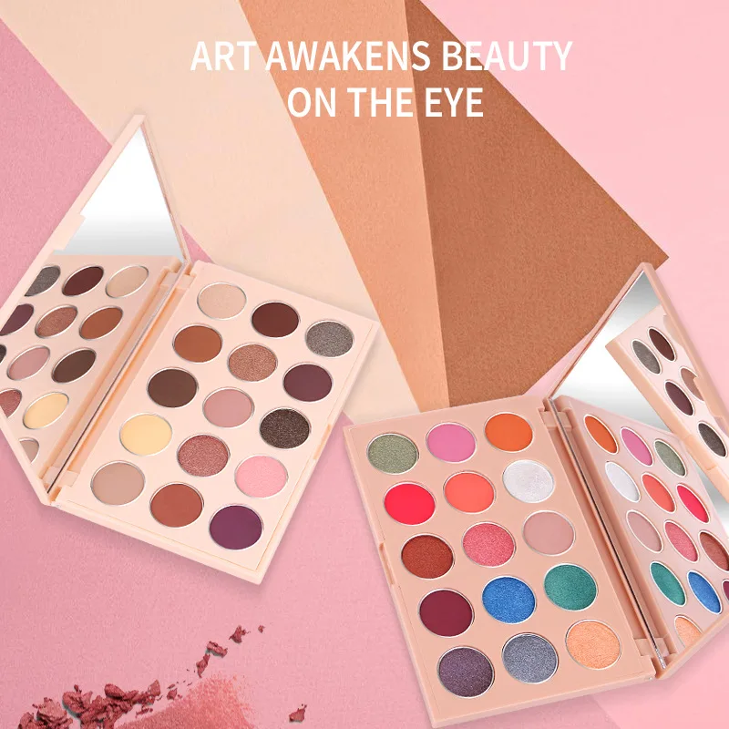 Wholesale 15 Colors High Pigmented Eyeshadow Private  Label Makeup Vegan Long Lasting Matte Shimmer Eyeshadow Palette