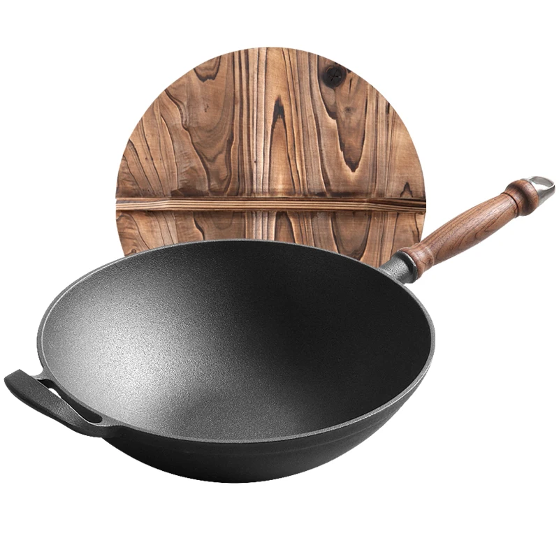 high quality chinese style large woks cast iron cook cast iron wok hot sale