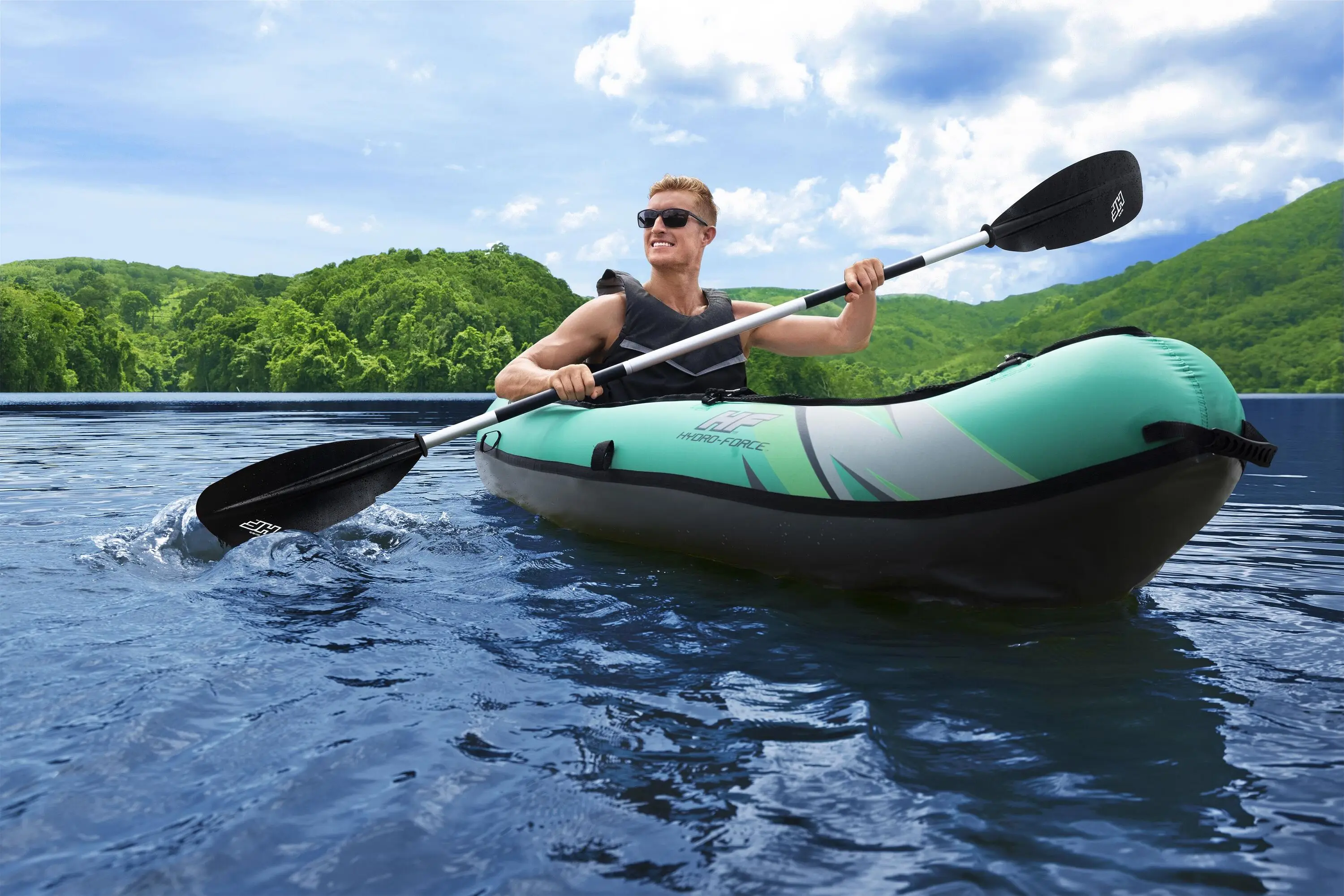 65118 2.80mx86cm Outdoor Rowing Boats Rafting Inflatable Raft Water Boat River Kayak set with manual air pump