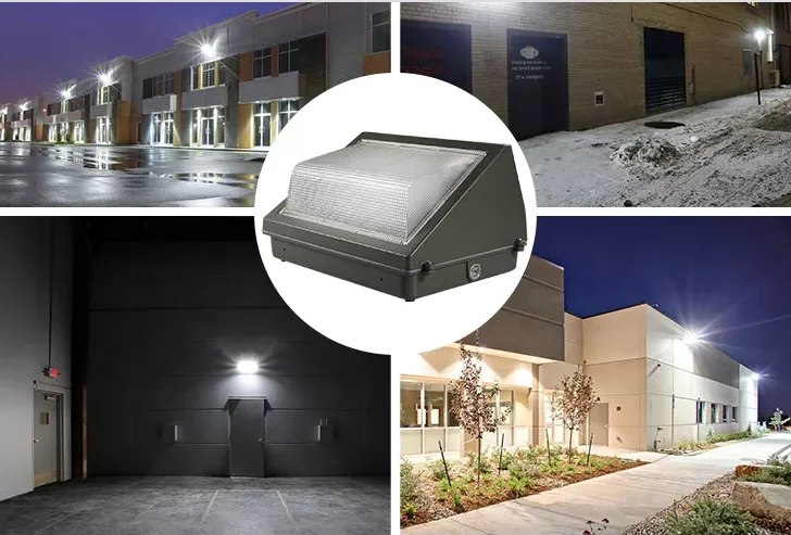 60W 80W 120W 5000K Daylight 100-277V Hard Wired Commercial Grade Outside Security Warehouse Parking Lot Waterproof Led Wall Pack