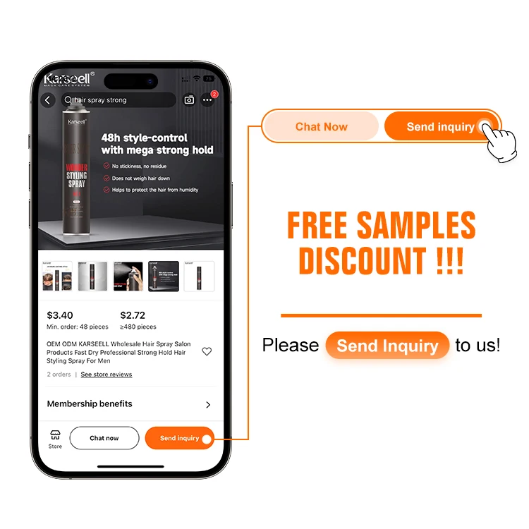 Hot Sale Karseell OEM ODM 300 ml Professional Strong Hold Curls No Residue Custom Cans Volume Hair Styling Spray For Man