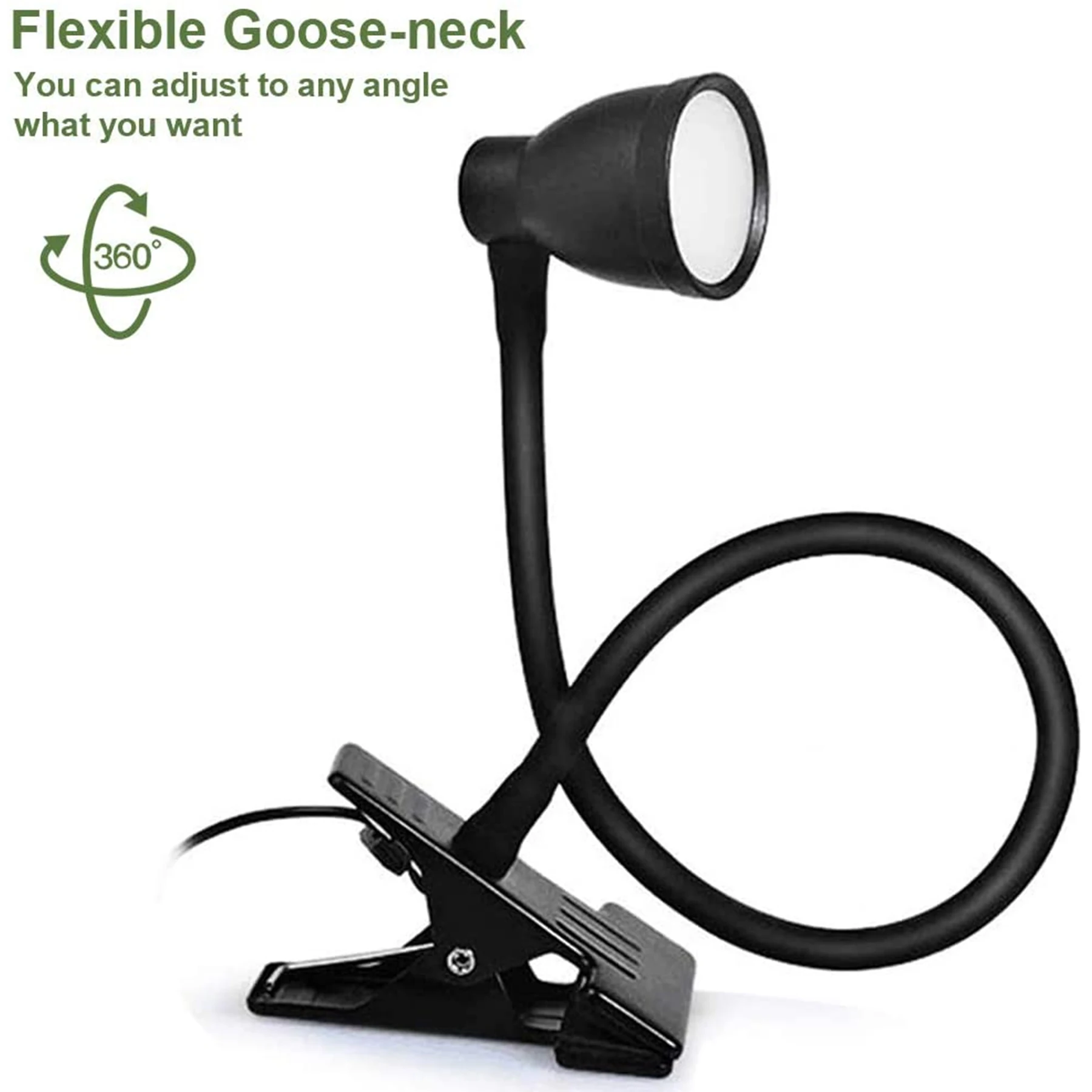 modern LED usb charging clip dimmable Flexible Adjustable Gooseneck Night Reading light clamp rechargeable Study desk Table lamp