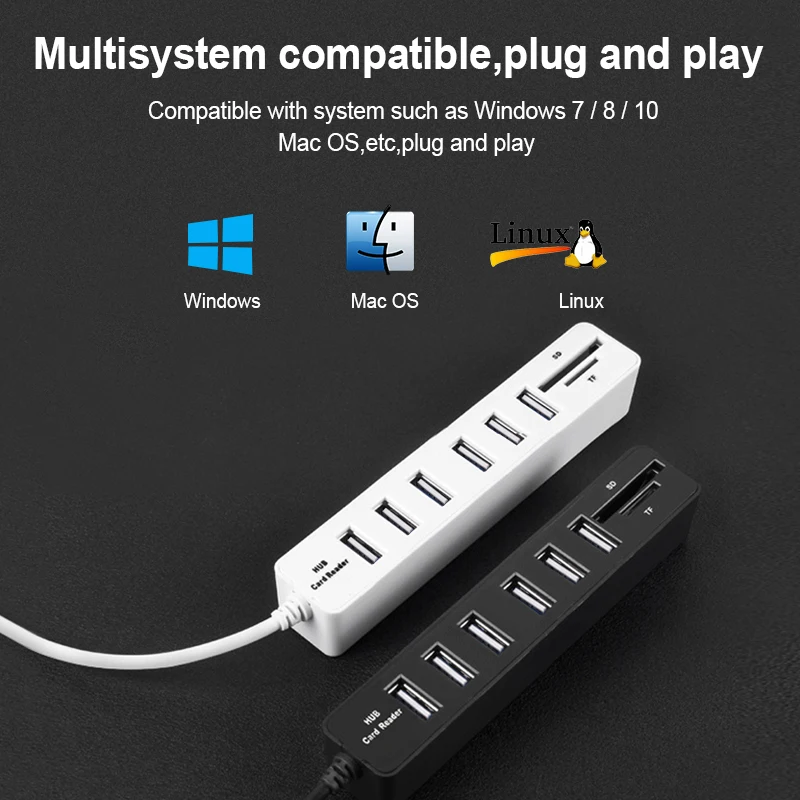 Usb-хаб 3 6 портов расширитель адаптер USB 0 концентратор многопортовый USB-адаптер 2 Hab несколько кард-ридер для