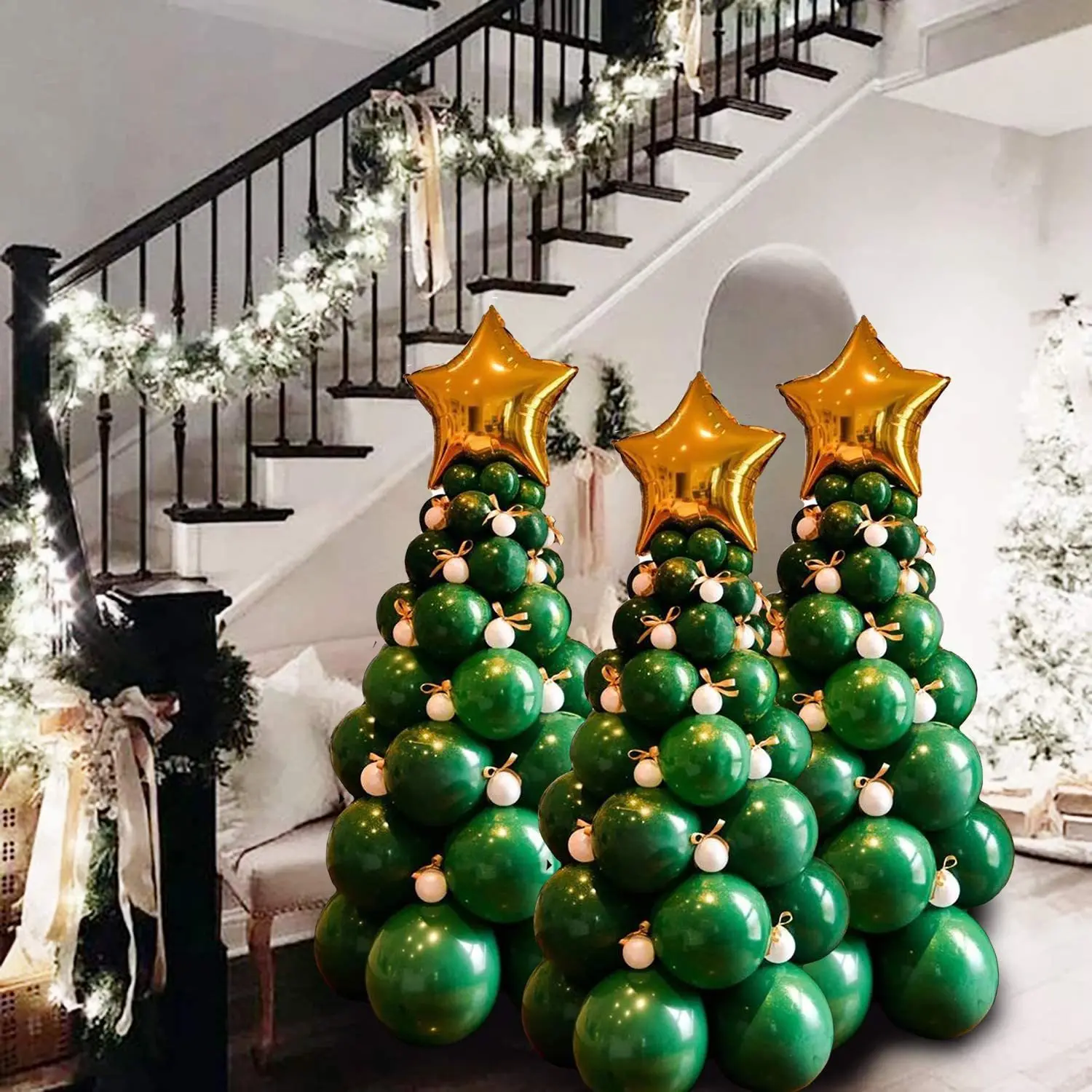Amazon New Christmas Tree Balloon Star of Bethlehem Xmas New Year Christmas Tree Decoration Balloon Arch Kit