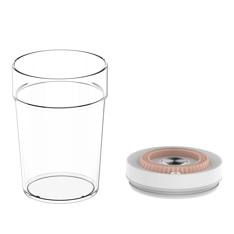 Supplier Smart Air Vacuum Seal Lid Food Storage Airtight Round Container Red Set For Coffee Bean Rice Kitchen Pet