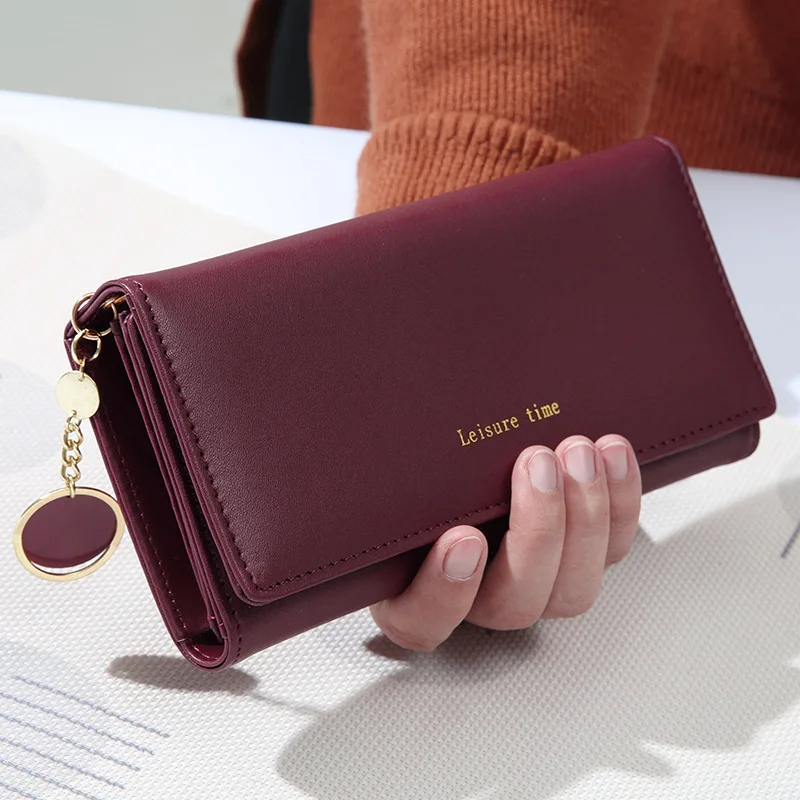 Hot New clutch wallet Korean version long three-fold handbag wholesale ladies card wallets leather