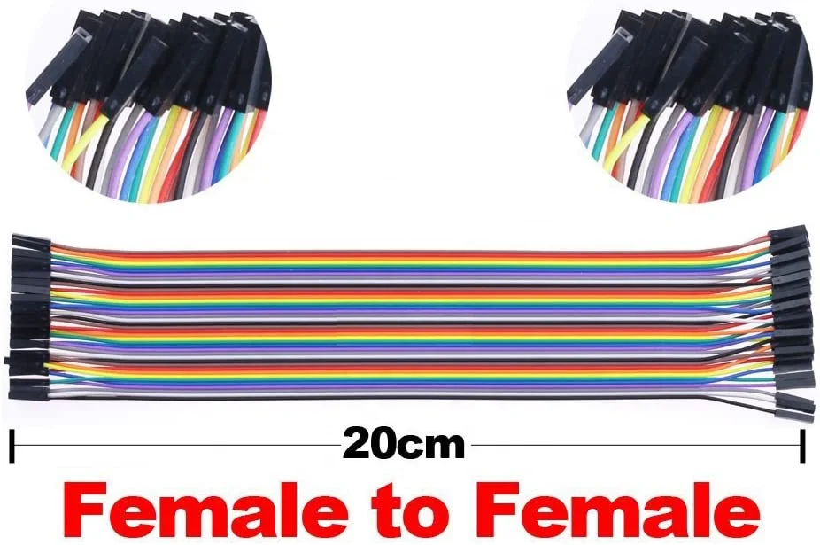 Gold Plated pin Dupont Wire Jumper Cable (8inch) 2.54mm Soft Flexible Silicone Test Leads for Electrical Testing 6 Colors