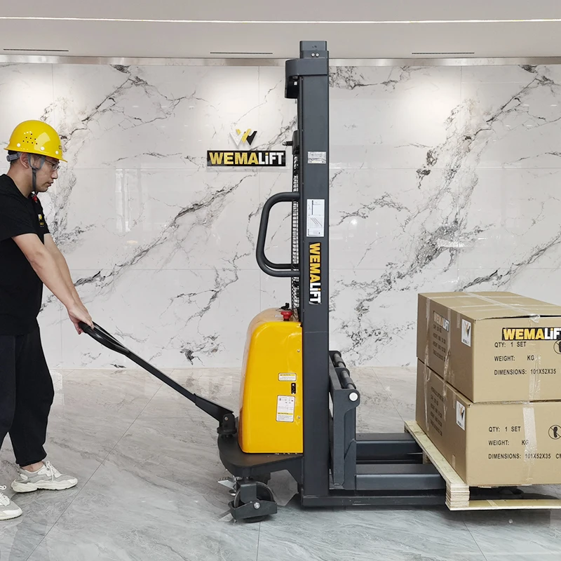 1ton 1000kgs Semi Electric Pallet Stacker Forklift