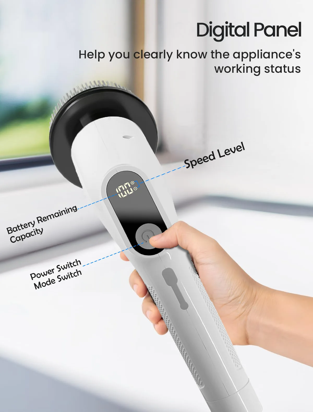 Dual Speed 360 Power Electric Spin Scrubber Cordless Cleaning Brush Adjustable Detachable Handle Portable Electronic Tile