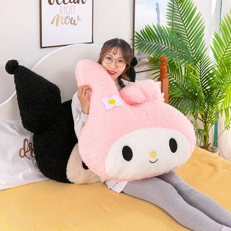 Plush Toys Oversized Cartoon Anime Kulomi Melody Plush Toys Throw Pillows Little Devil Sofa Cushions Kids Dolls