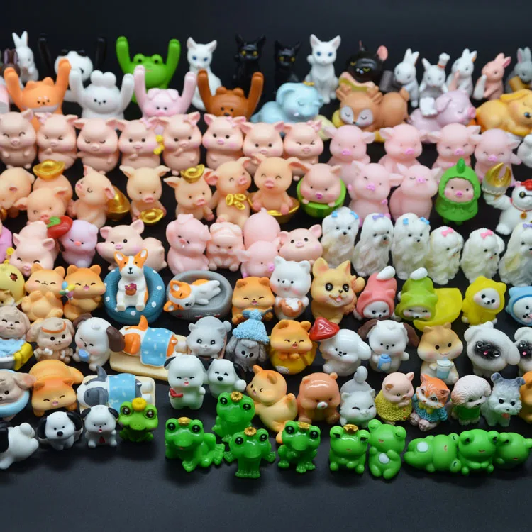 wholesale cute fairy garden mini duck Goose Frog dog cat rabbit mushroom bear hen animals craft decorative resin animal figurine