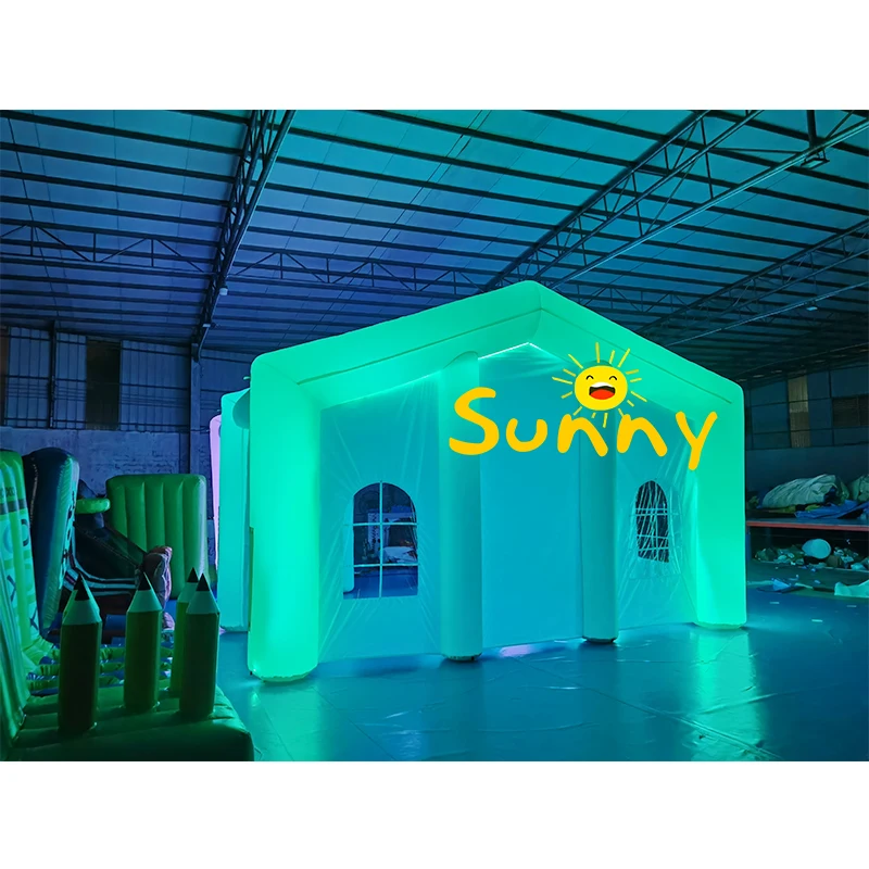 Customized Portable Inflatable-nightclub With Lights White Inflatable Nightclub Light Tent