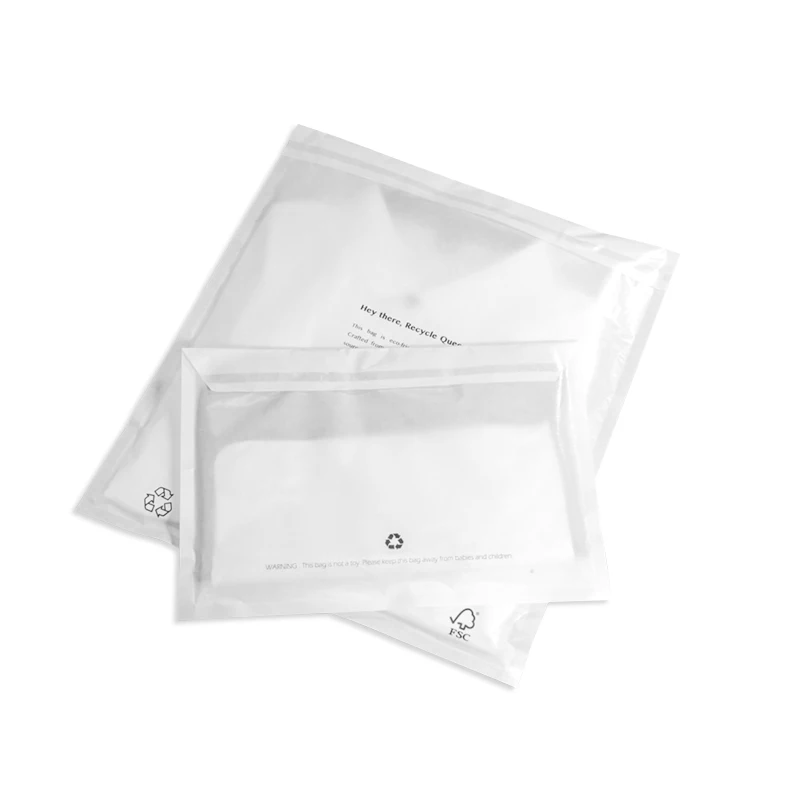 Custom print logo 100% biodegradable glassine paper self seal packaging bags FOR Clothing