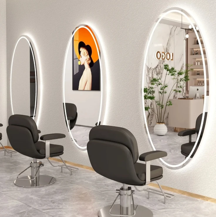 Hot Selling Salon Furniture Barbershop Special Mirror With Led Lights Hairdressing Mirror