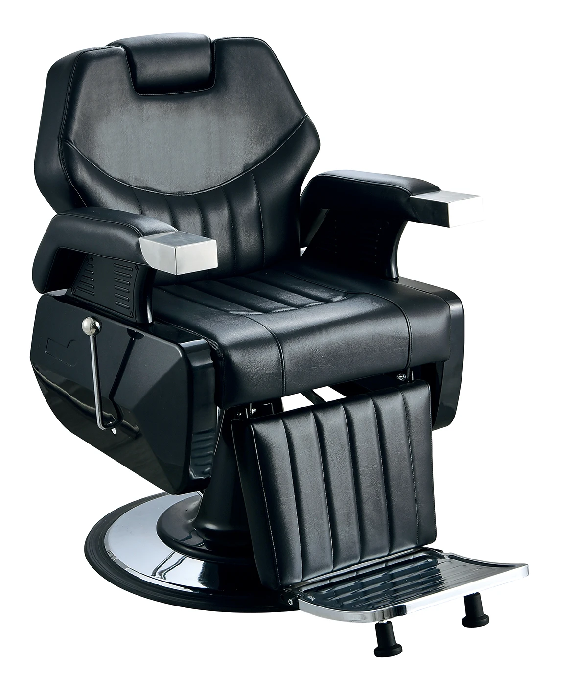 Custom Durable Black and Gold Hair Salon Chair Wholesale Luxury Vintage Barber Chair for Hair Salon