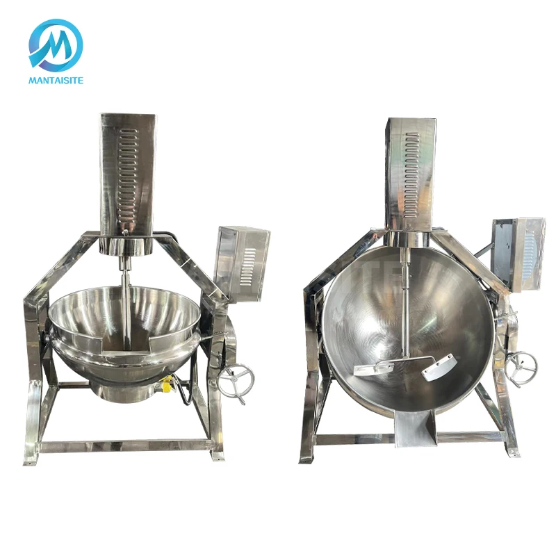 100l/200l/500l Industrial Electric/Gas/Steam Jacketed Cooking Kettle Tomato Paste Soup Sugar Boiler Jacketed Kettle with Mixer