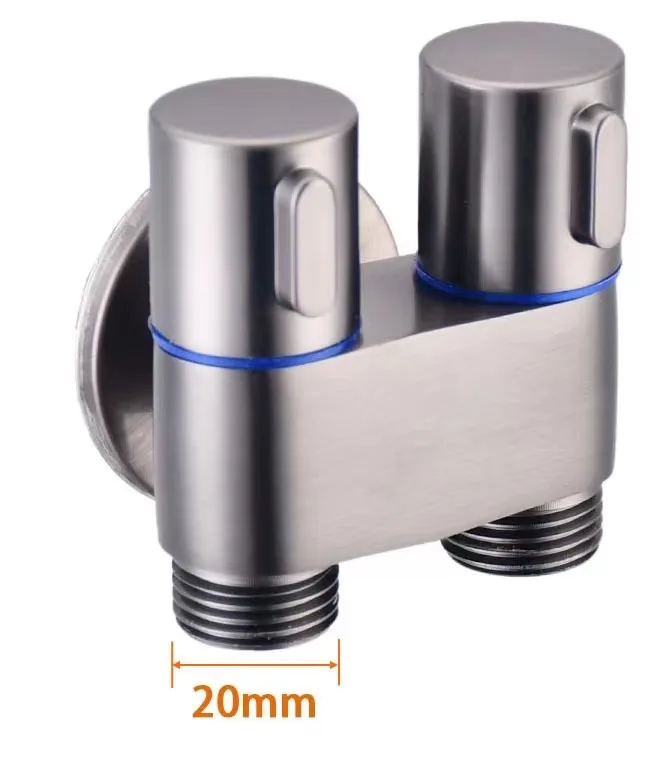NES-YY505 304 stainless steel double control Angle valve one in two out double water separator multi-function faucet double open