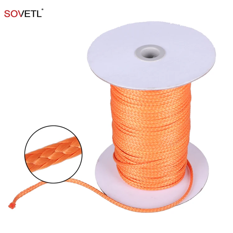 Ultralight Durable Uhmwpe Cord Anti-aging 1.75mm 2mm  8 Strand Single Braid Uhmwpe Rope for Ridgeline of the Tarp
