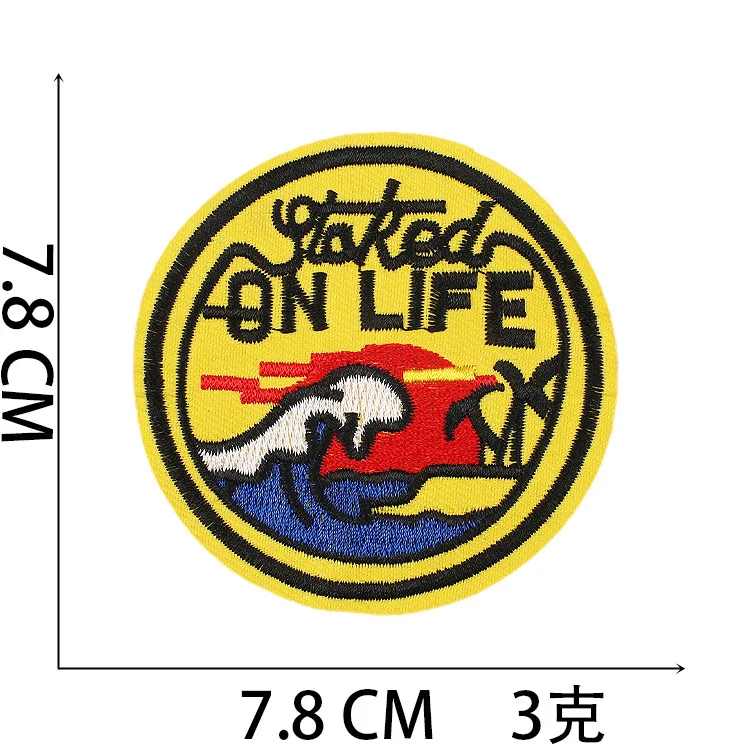 Lucky Girl Okay DIY Patches Embroidery For T-Shirt Iron On Appliques Clothes Jeans Stickers Badges Parche Japanese Fish