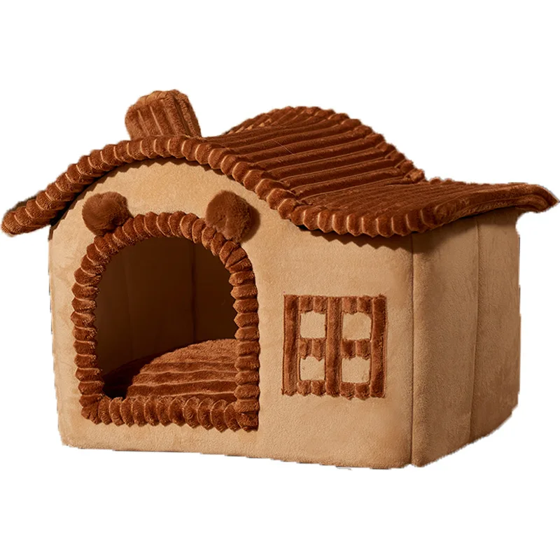 Cat bed warm four seasons universal winter cage villa house type closed cat bed winter dog bed cat supplies