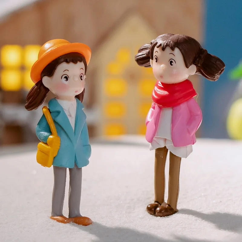 Cartoon Figure Plastic Creative Figurines Car Decoration Home Cute Girl Doll