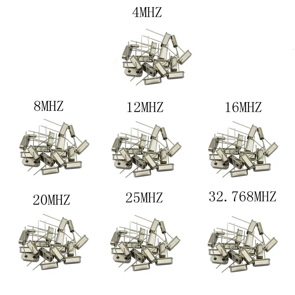 Hc-49s Кварцевый резонатор электронный комплект резонатор керамический Кварцевый резонатор Hc-49 Dip 7 видов X 5 шт. 32,768 k 4, 8, 12 лет, 16 20 25 МГц