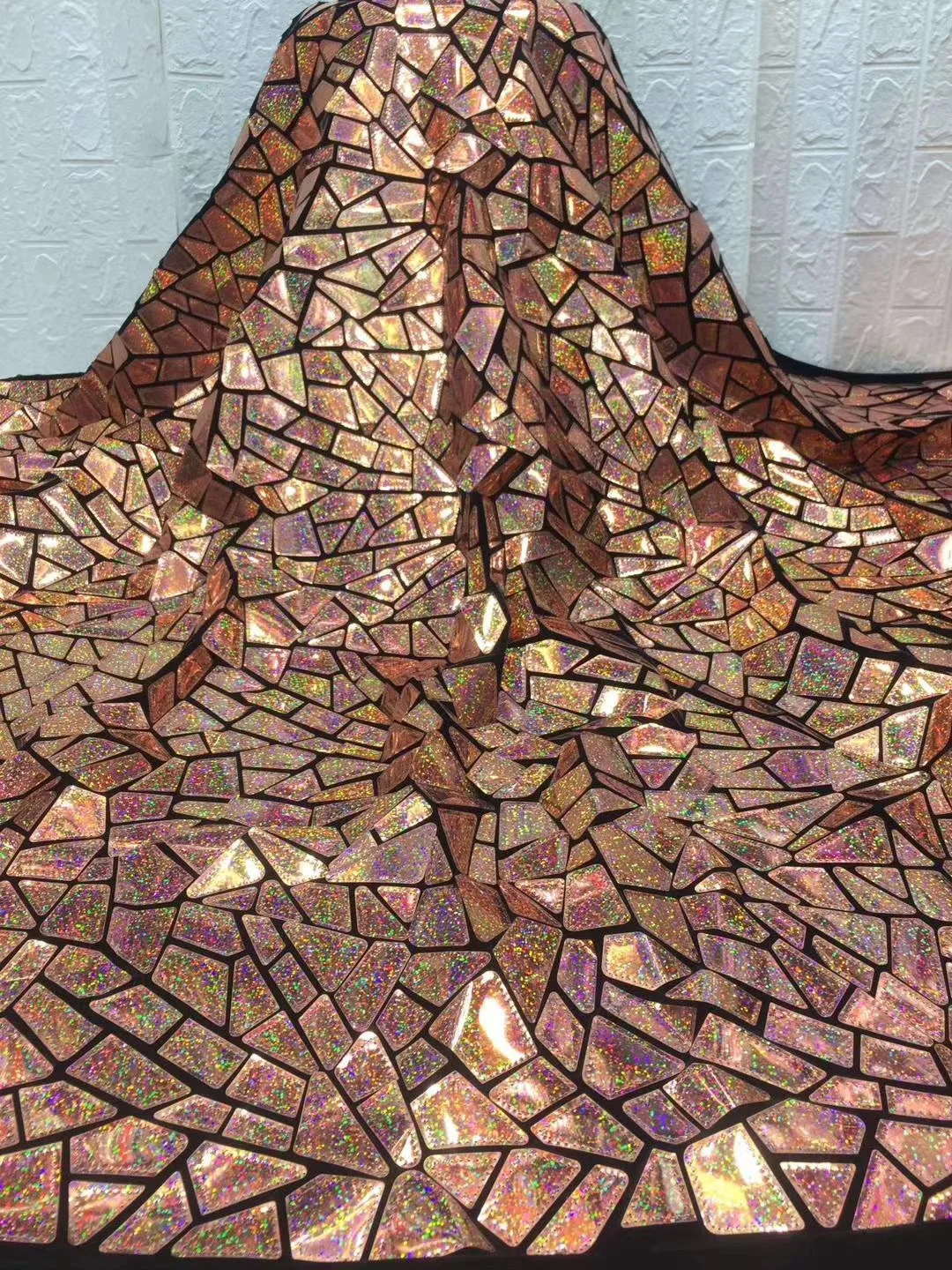 Jacquard Organza Sequins Mesh Tulle Embroidery Lace Fabric for Dress