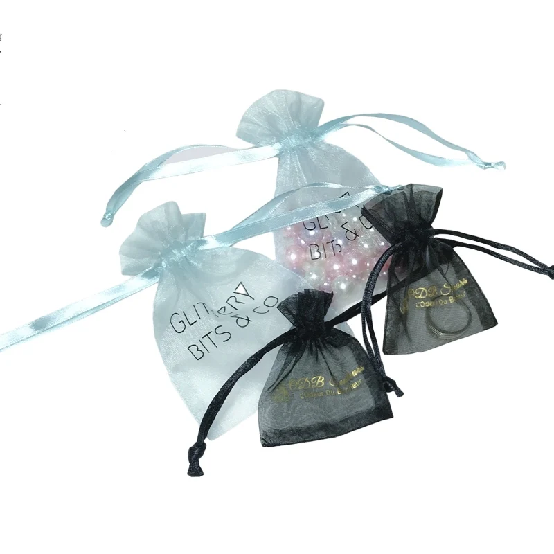 
Colorful Pouches for Wedding with Custom Logo Organza Gift Bag Wholesale Drawstring Organza Pouch Jewelry Pouch Organza Bag 