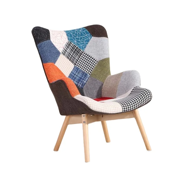 New design home furniture modern living room sofa chair accent patchwork upholstered single chair relaxing arm sofa chair