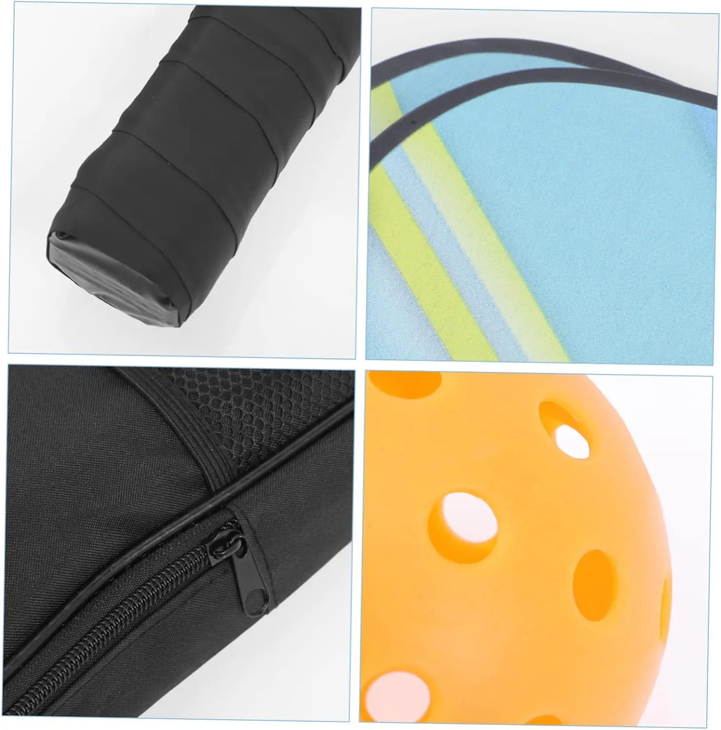 2 Customized Graphite Pickleball Paddles With 1 Bag And 2 Outdoor Yellow Pickleballs 2 Indoor Orange Pickleballs