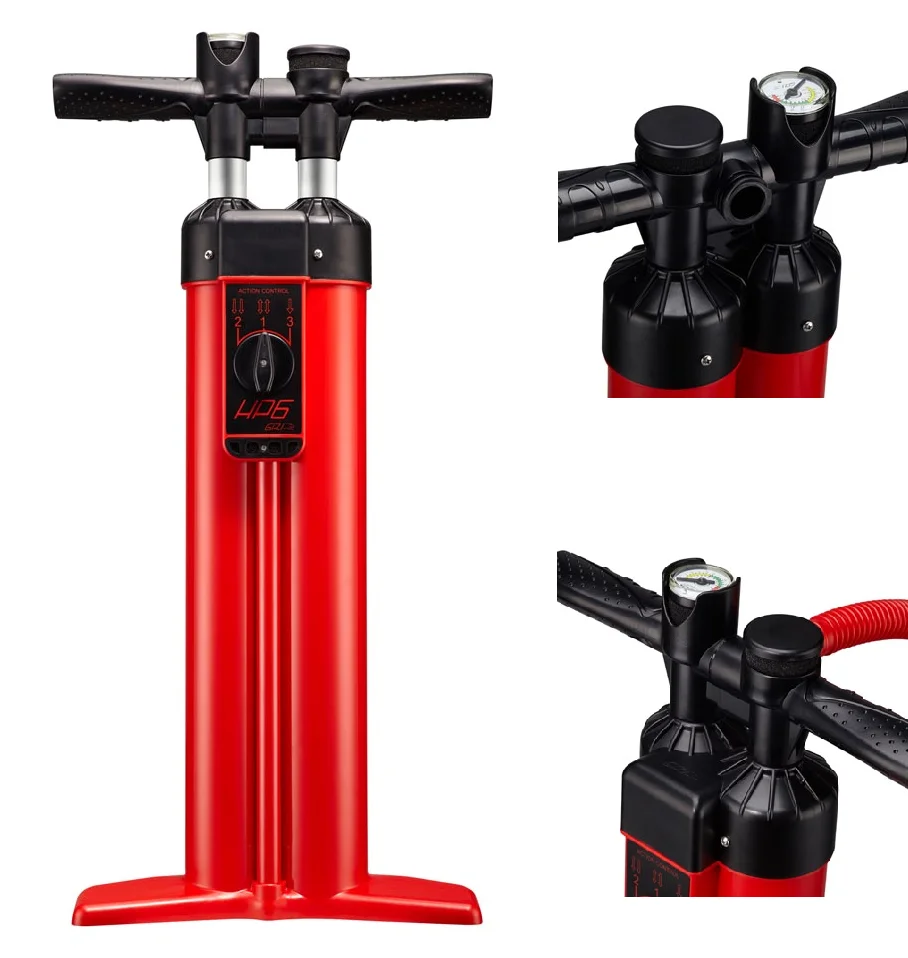 Double Chamber HP6 Pump Triple Action SUP Pump with Pressure Gauge