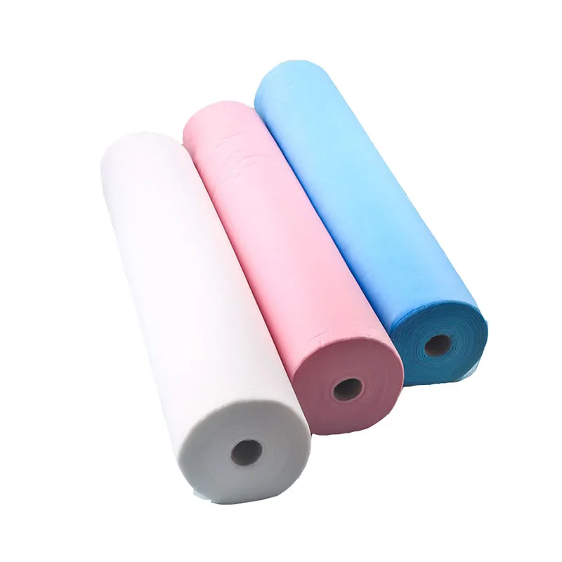 Factory Selling Medical Waterproof White Non Woven Bed Sheet sms smms Fabric Disposable Bed Sheet Rolls
