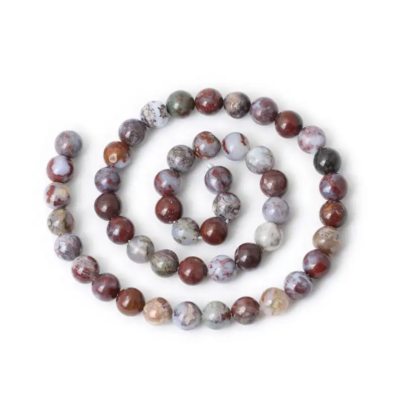 
Red White Agate Beads, Natural Gemstone Beads, Loose Stone Beads 