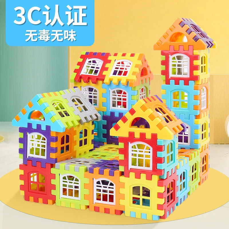 Kids Toy New House Building Blocks With Windows Kindergarten Large Cube Puzzle New House Toys Wholesale Building Blocks Hot Sale
