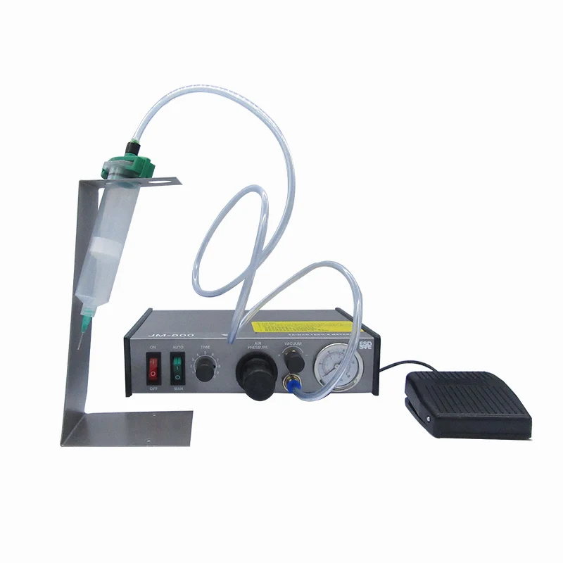 JM-800 Double hole semi-automatic glue dispenser Epoxy resin liquid dispensing machine for electronic industry
