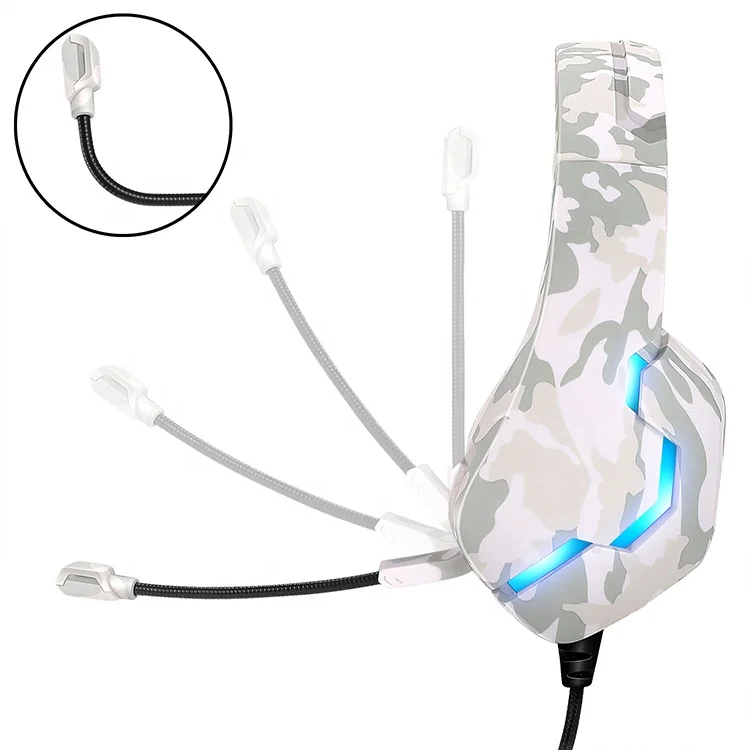 New Computer Mobile Phone Wired Rgb Luminous Camouflage Ps4 Game With Microphone Gaming Music Headphones