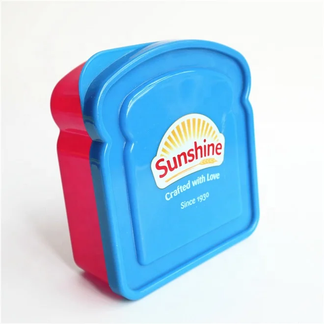 Lunch & Munch Plastic Lunch Box Sandwich Storage Container with Lid, Pink