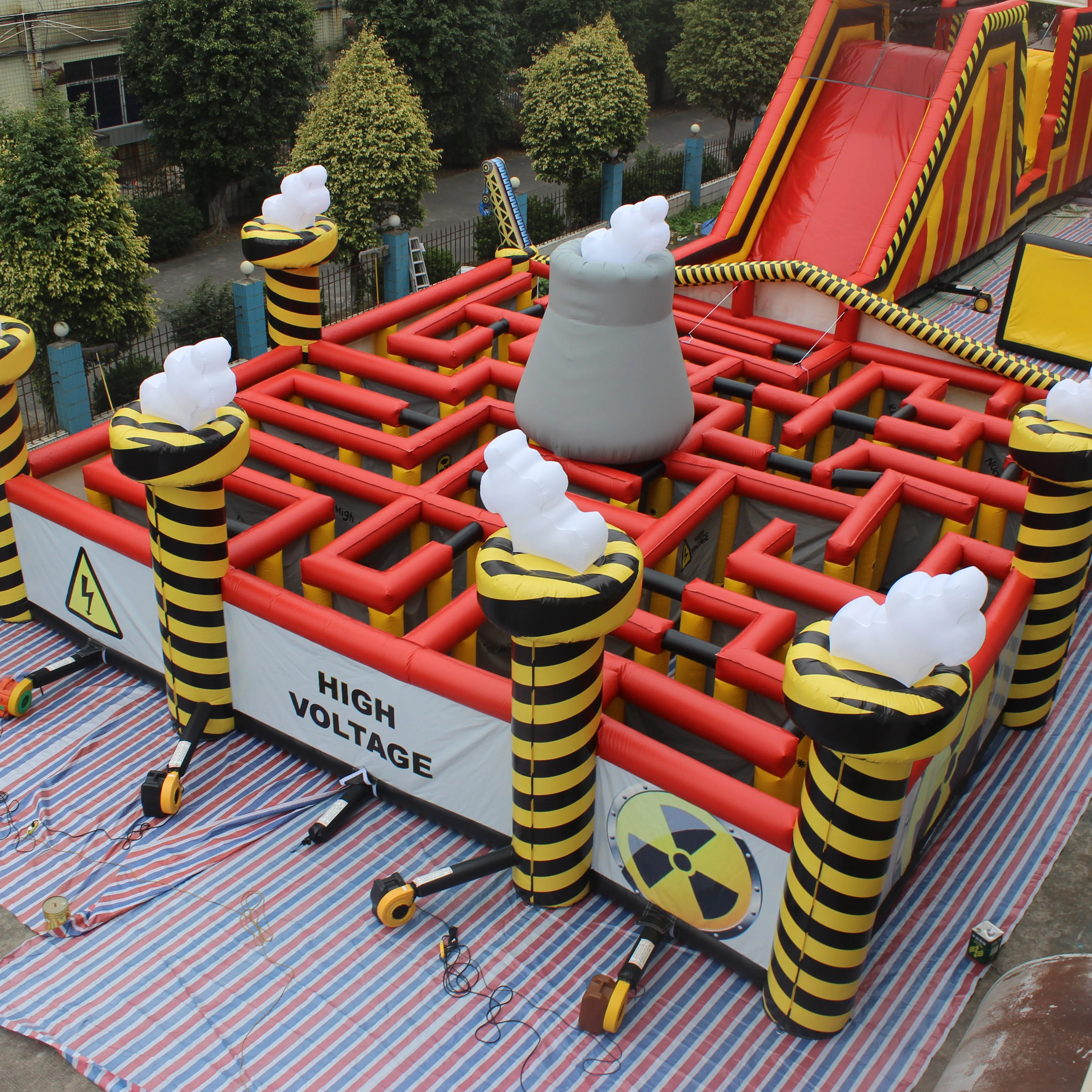 Наружный надувной замок с привидениями для взрослых, лазерная бирка, лабиринт для продажи