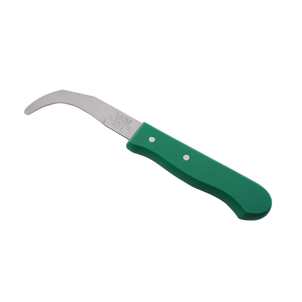 Green PP Handle Banana Knife Stainless Steel Curved Blade