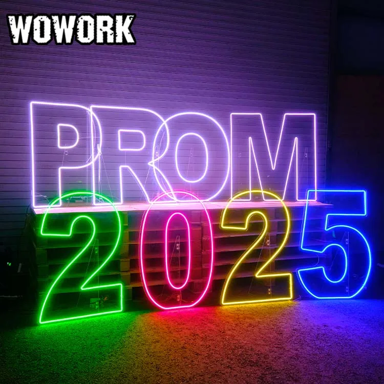 WOWORK 4ft 5ft acrylic RGB neon sign numbers letter standing flex for baby shower party decoration