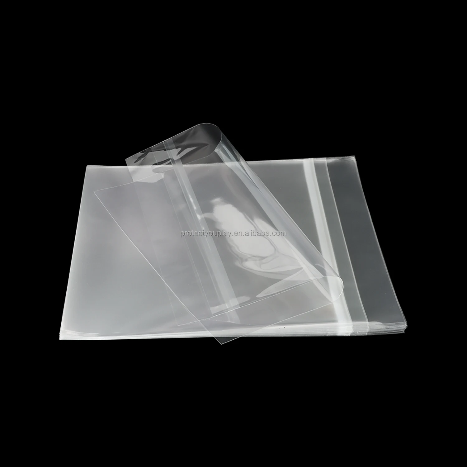 12 Inch 33 RPM Crystal Clear Resealable Bags Self Adhesive for 12 Vinyl Record