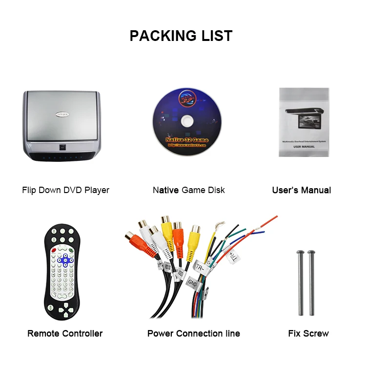 Car DVD with USB SD MP5 IR FM Transmitter Wireless games 10 Inch Car Ceiling Flip Down Car Radio