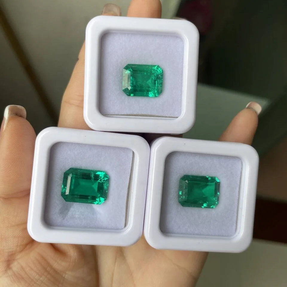 Wuzhou Factory Direct Sale Hydrothermal Cultivation of Colombian Emeralds Cut Lab Grown Emerald Stone Price