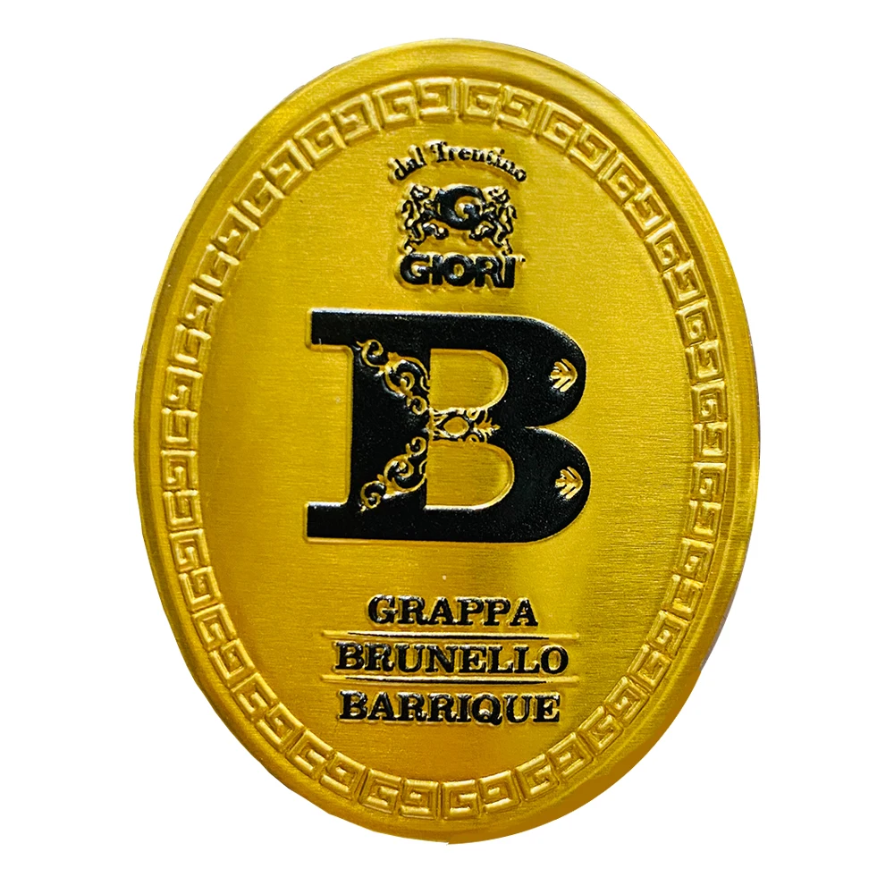 Adhesive Customized Embossed Aluminum Nameplate Perfume Label Sticker Metal Logo Label Perfume Label Sticker