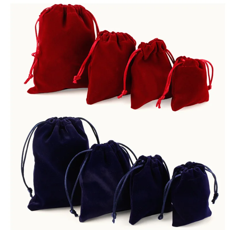 Luxury Jewelry Drawstring Bag Gift Packaging Velvet Jewelry Storage Pouch For Wedding Party Decoration
