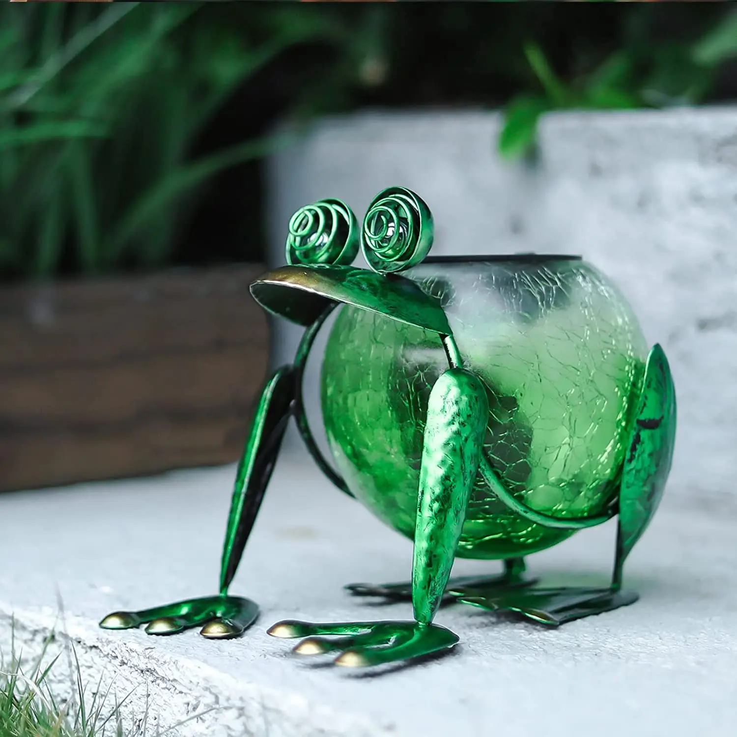 Waterproof LED Frog Solar Garden Lantern Lights Outdoor Decorative Tabletop Lanterns Lamp for Yard Patio Table Decor